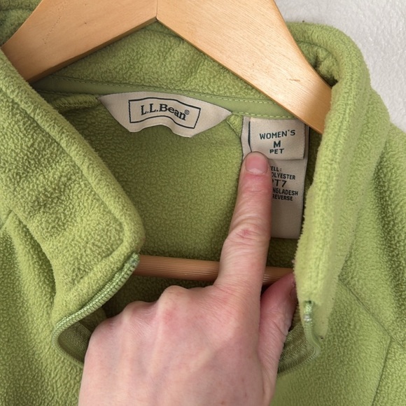 Vintage LL Bean light green zip up vest petite medium - Picture 3 of 8